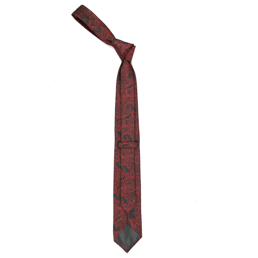 Peluche Beguiling Red Neck Tie & Pocket Square Set for Men