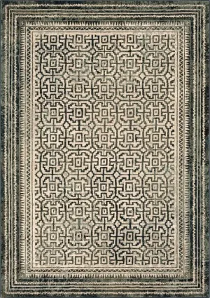 Rendition 92398 50133 Adras Blue Teal Rug