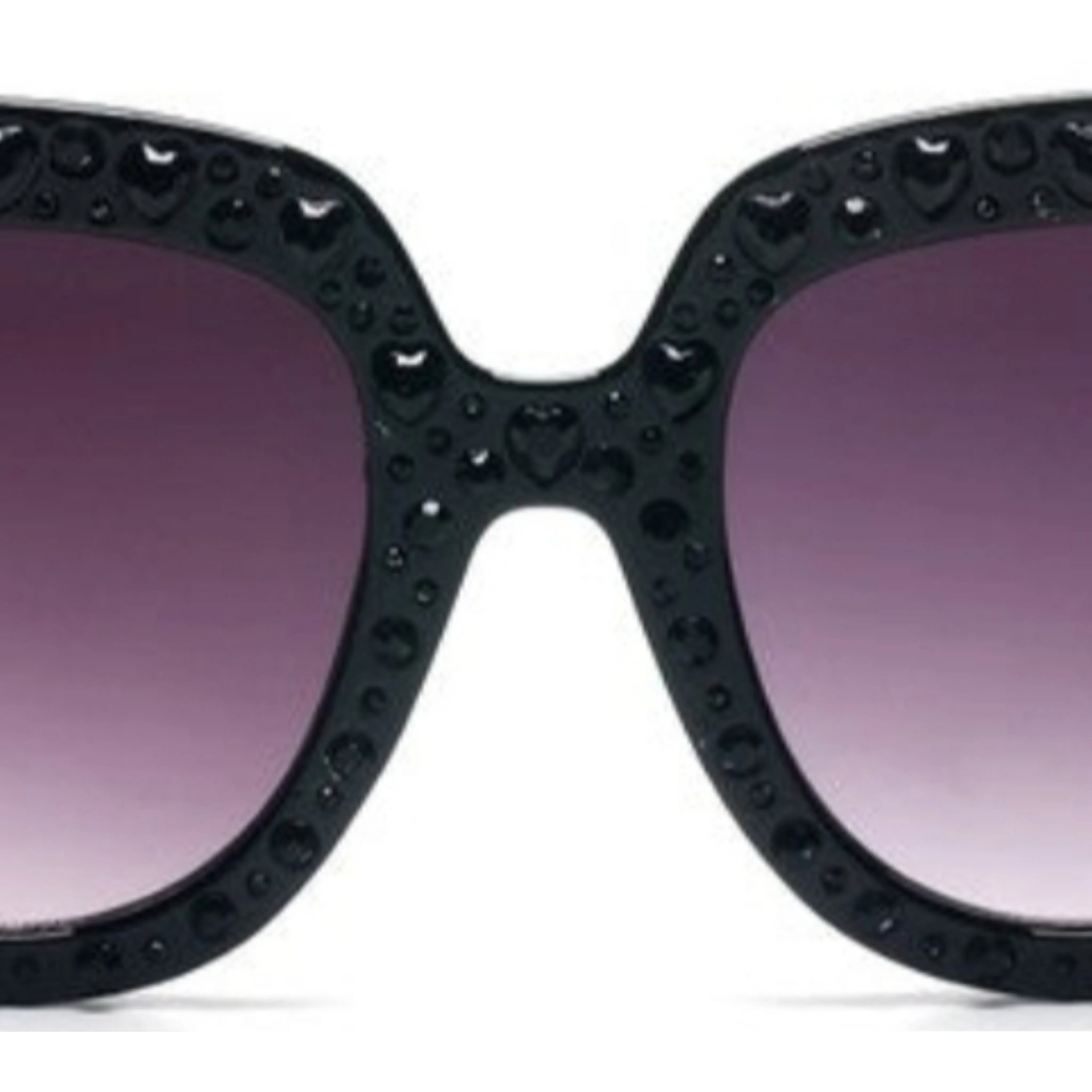 Rhinestone Sunglasses Heart Studded Round Cat Eye Women's Fashion UVA UVB Eye Protection Case Included