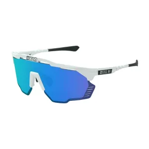 SCICON AEROSHADE KUNKEN WHITE GLOSS Sunglasses - MULTIMIRROR BLUE LENSES