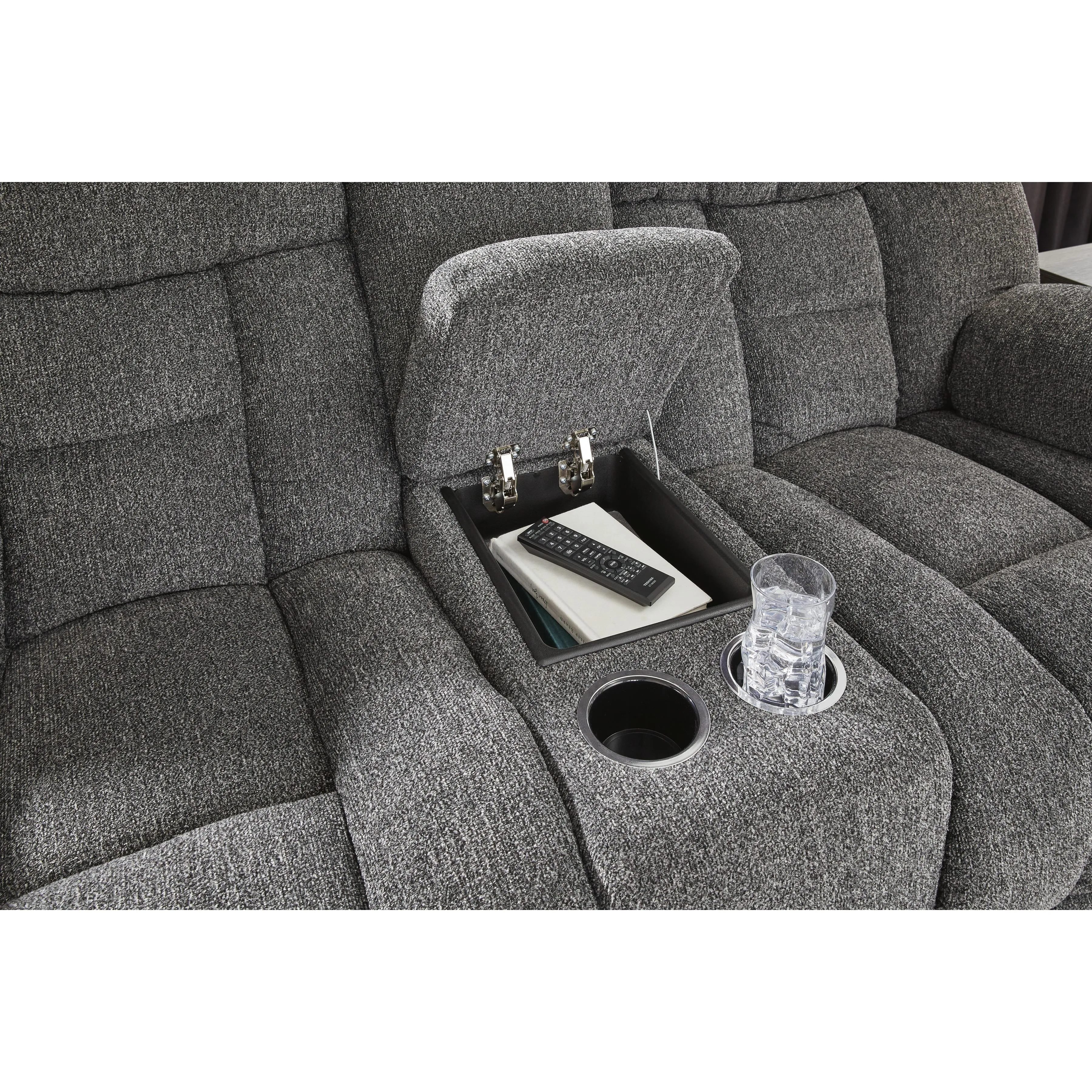 Signature Design by Ashley Foreside Reclining Fabric Loveseat with Console 3810494