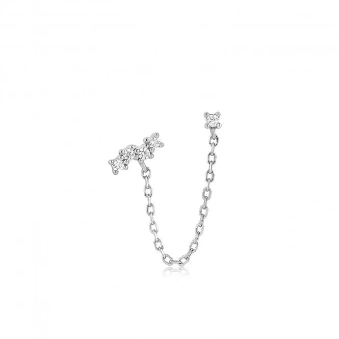 Silver Celestial Drop Chain Barbell Single Earring E047-10H