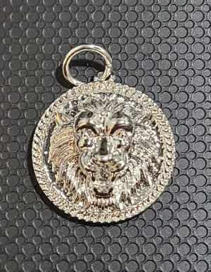 Silver Lion Head Charm