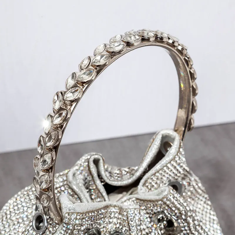 Sparkling Rhinestone Studded Party Bucket Handbags