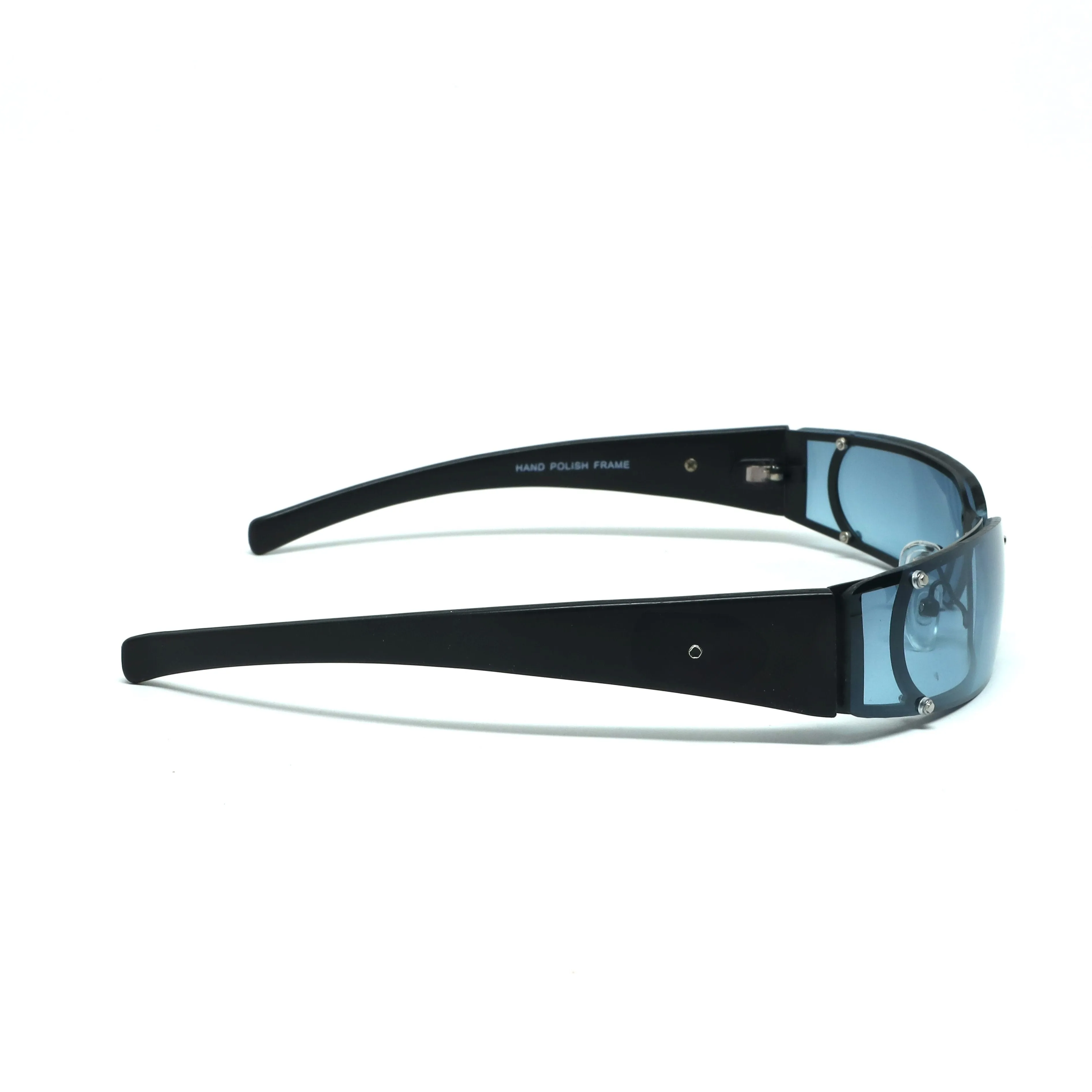 //Style 03// X-Static 1999 Slim Wraparound Rectangle Sunglasses - Neo Blue