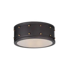 Trestle 13" 2 Light Flush Mount in Oil Rubbed Bronze Antique Brass