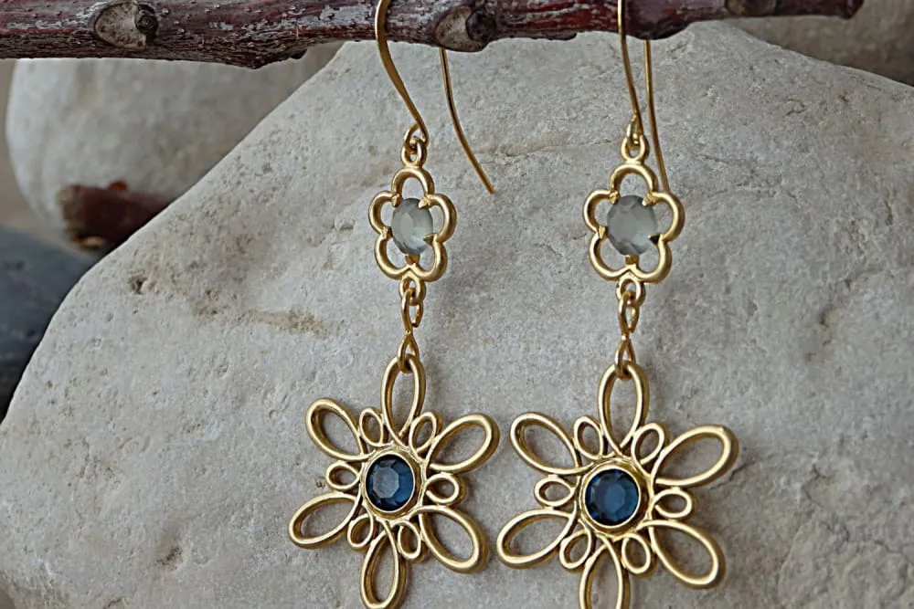 Two Flower Chandelier Earrings