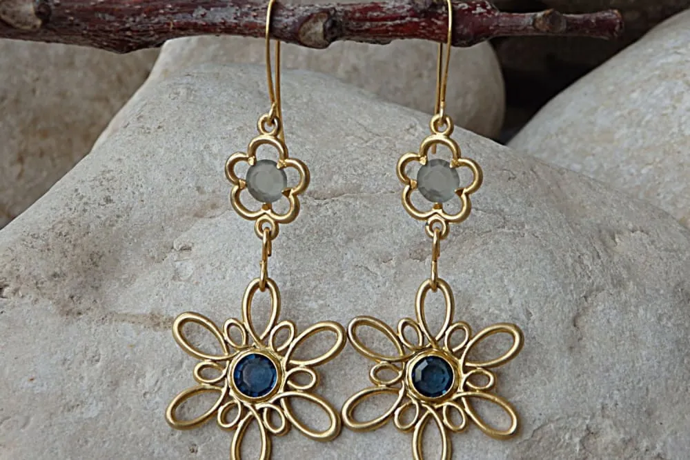 Two Flower Chandelier Earrings