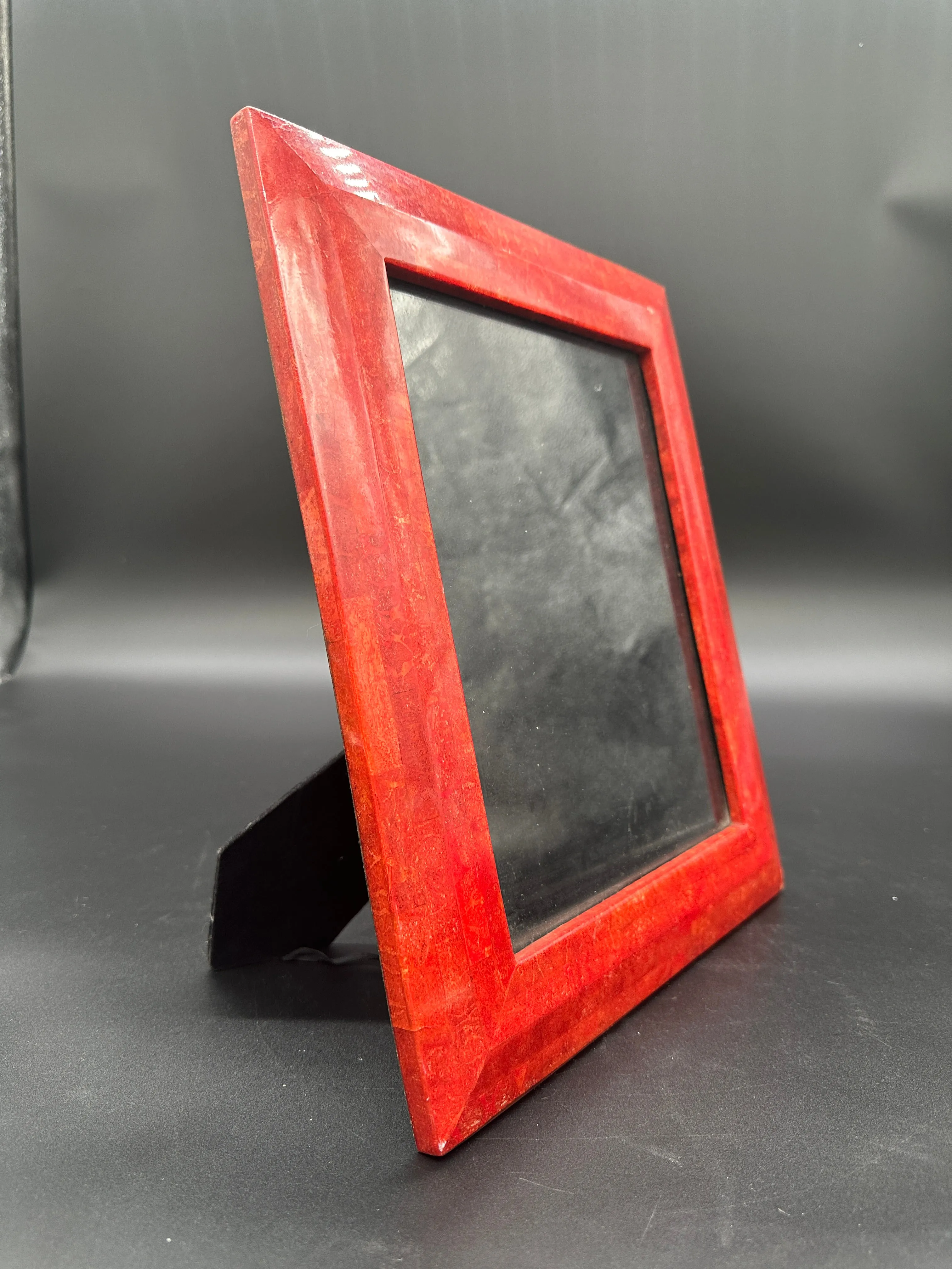 Vintage Italian Red Wood Picture Frame 1980s