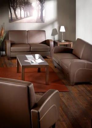 Vivo 2 Seater Sofa In Chestnut Faux Leather