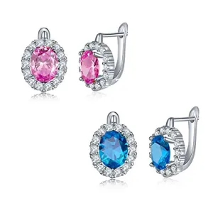 Yellow Chimes Combo of Two Pairs Latest Fashion Stylish Crystals Clip On Studs Earrings for Women and Girls