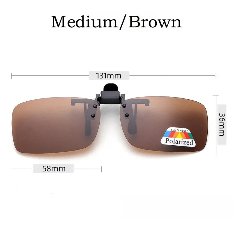 Yimaruili Unisex Square Polarized Alloy Plastic Clip On Sunglasses